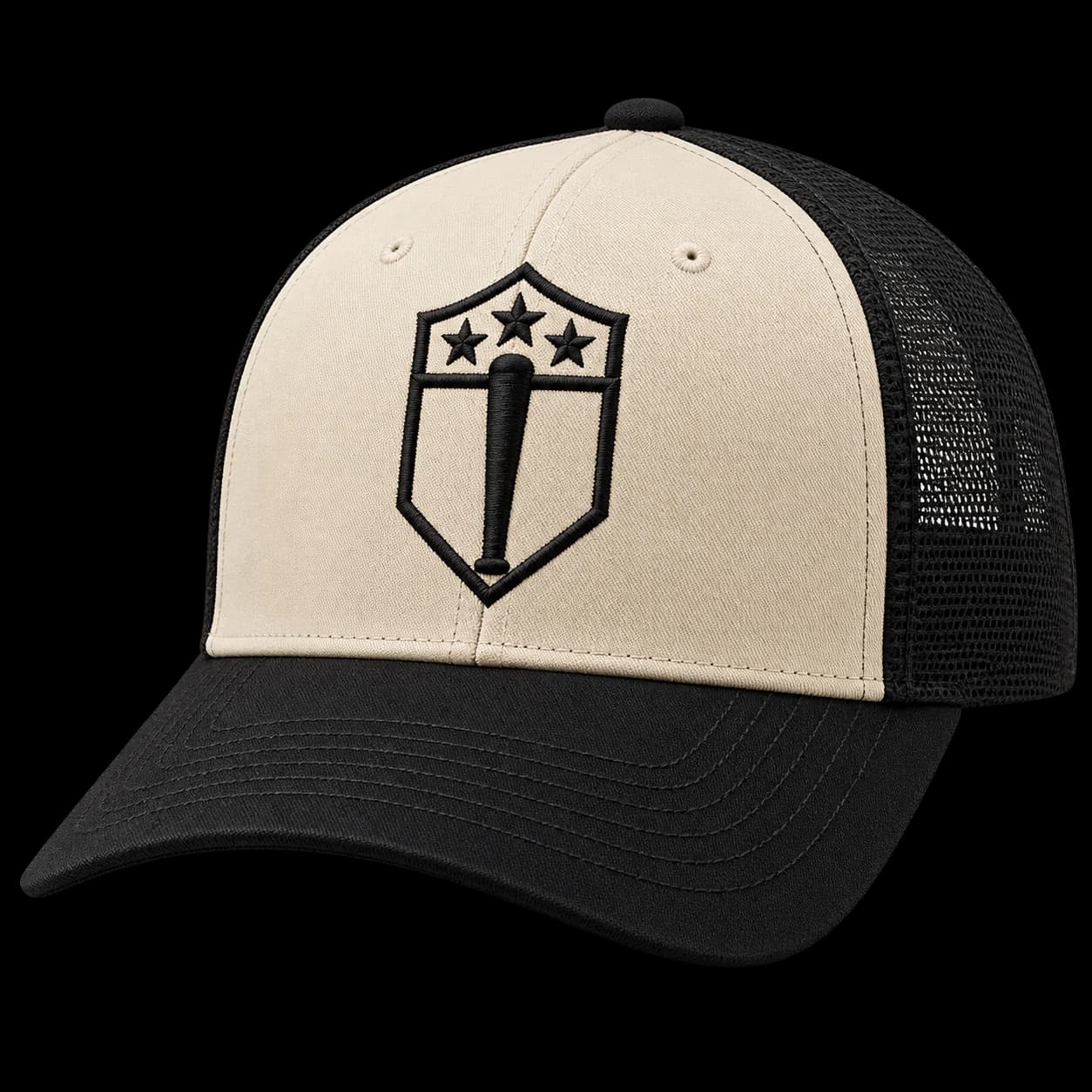 Cream and black PALO cap with the three-star shield